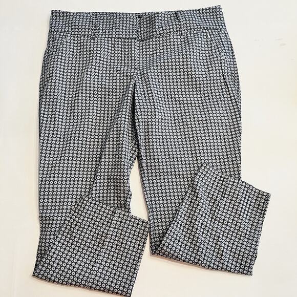 Ann Taylor Pants - Ann Taylor Women's Capri Pants Size 10 Purple Navy Blue Printed Cotton Blend